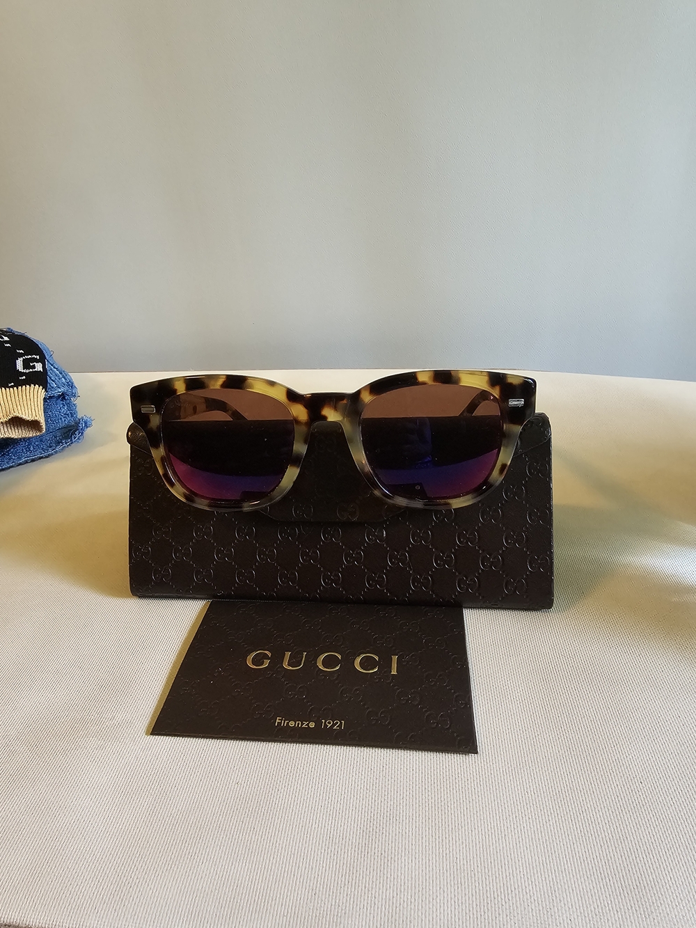 Gucci Tortoiseshell Sunglasses with Purple Gradient Lenses
